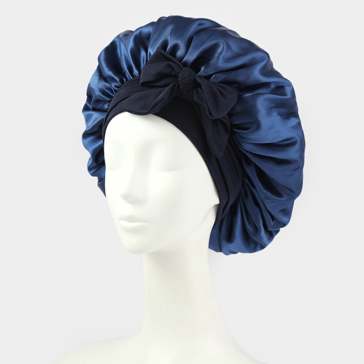 Silk Satin Bonnet – Adjustable Tie Band, Double Layer (Sleep Protection Cap)